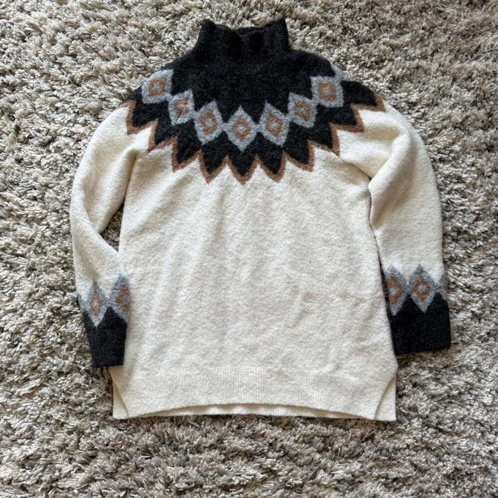 Abercrombie & Fitch Fair Isle Mock Neck Sweater